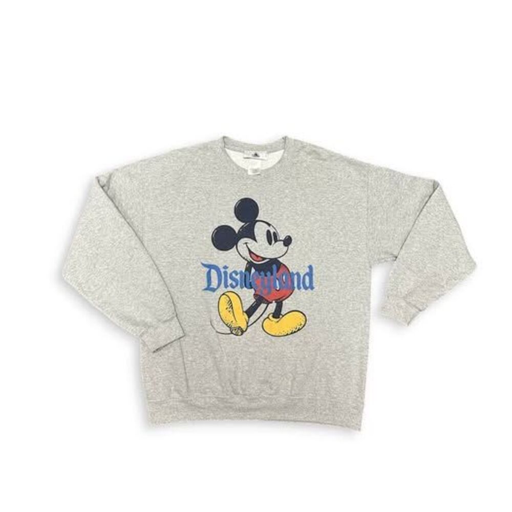 Y2K Disney Mickey Mouse Disneyland Gray Crewneck Sweatshirt Unisex Adult L